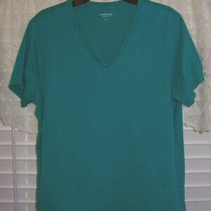 Womens Lands End Relaxed Fit V-Neck Tee. XL